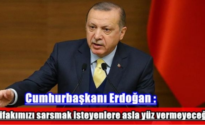 Cumhurbaşkanı Erdoğan :'İttifakımızı sarsmak isteyenlere asla yüz vermeyeceğiz
