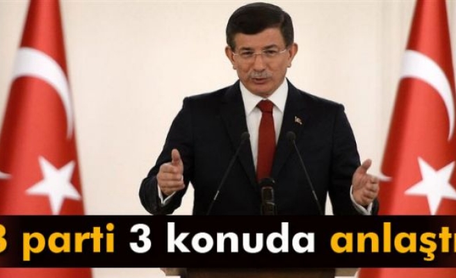 Davutoğlu: 'CHP ve MHP ile 3 konuda mutabık kaldık'