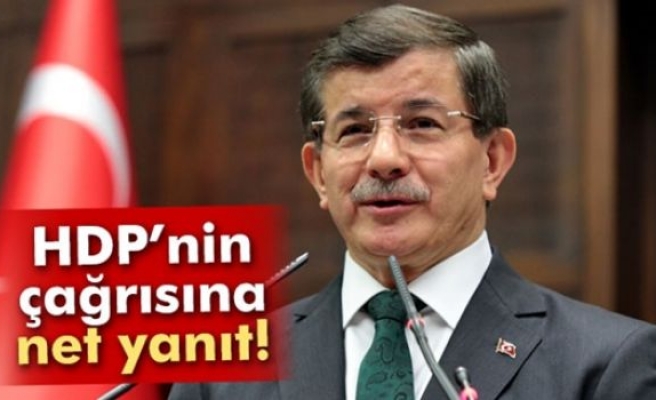 Davutoğlu'ndan HDP’nin çağrısına net yanıt!