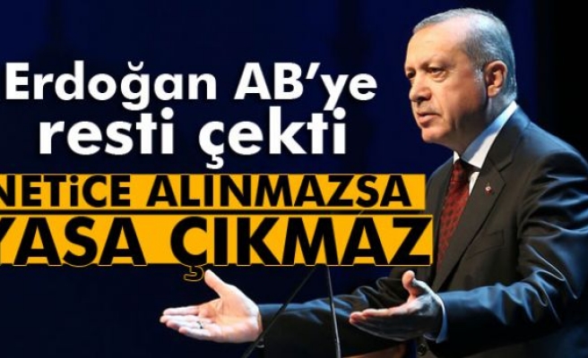 Erdoğan: 'Görüşmelerde netice alınmazsa, Meclis'ten yasa çıkmaz'