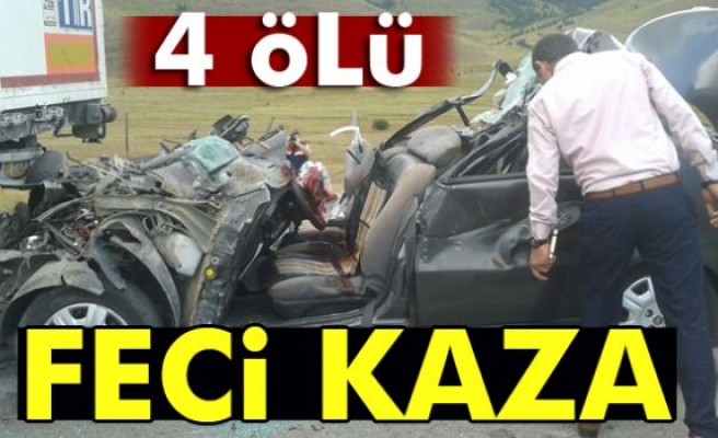 Erzincan'da feci kaza: 4 ölü