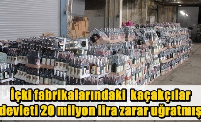 İçki fabrikalarındaki  kaçakçılar devleti 20 milyon lira zarar uğratmış