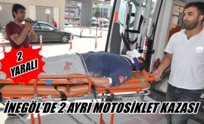 İnegöl'de 2 ayrı motosiklet kazası:2 yaralı
