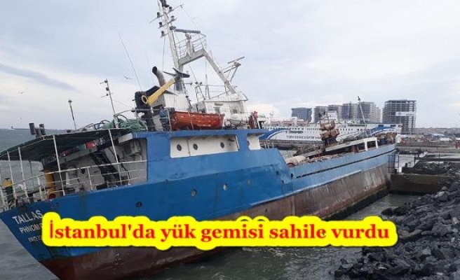 İstanbul'da yük gemisi sahile vurdu