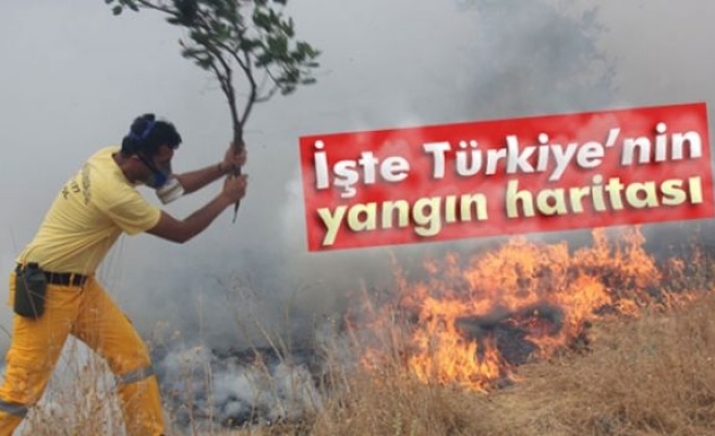 İşte Türkiye’nin yangın haritası