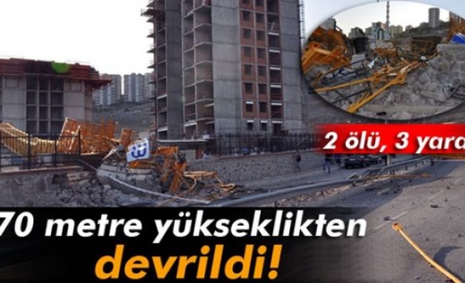 İzmir'de vinç devrildi: 2 ölü, 3 yaralı