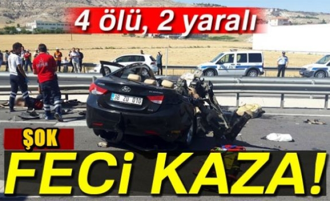 Kayseri'de feci kaza: 4 ölü, 2 yaralı