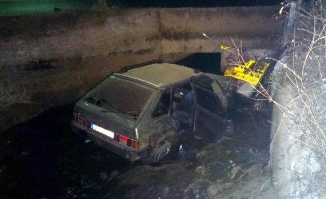 Köpeğe Çarpan Otomobil Sulama Kanalına Düştü: 4 Yaralı
