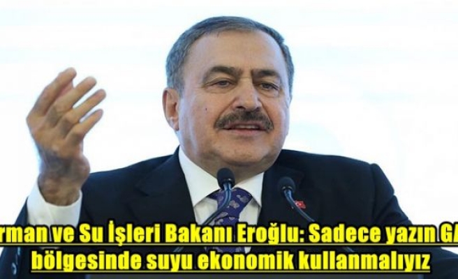 Orman ve Su İşleri Bakanı Eroğlu: Sadece yazın GAP bölgesinde suyu ekonomik kullanmalıyız