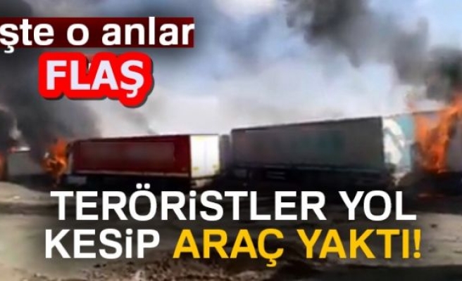 PKK'LI TERÖRİSTLER ARAÇLARI YAKIP KAÇTI!