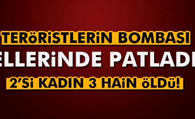 PKK'lıların atmak istediği bomba araçta patladı!