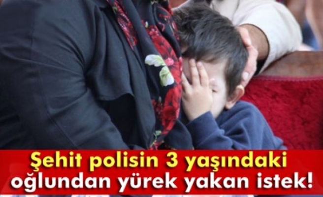 Şehit polisin 3 yaşındaki oğlundan duygulandıran istek