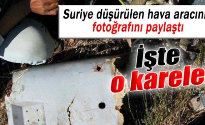 Suriye Türkiye'nin düşürdüğü hava aracının fotoğraflarını paylaştı