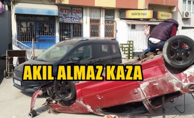 Takla Atan Otomobil, İki Araca ve Bekçi Kulübesine Çarptı