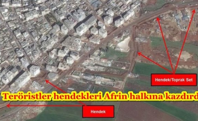 Teröristler hendekleri Afrin halkına kazdırdı