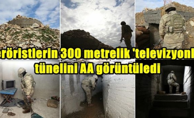 Teröristlerin 300 metrelik 'televizyonlu' tünelini AA görüntüledi