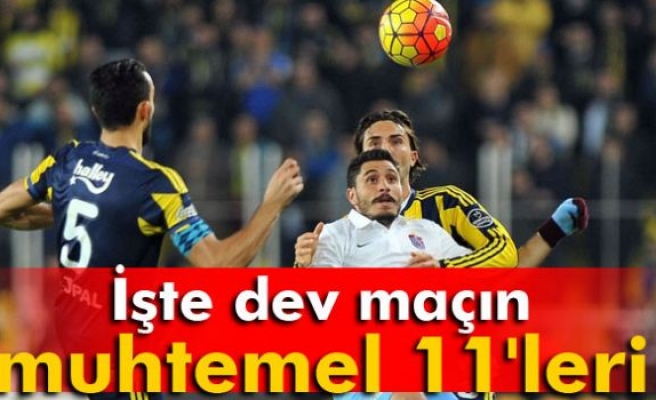 Trabzonspor-Fenerbahçe maçının muhtemel 11'leri