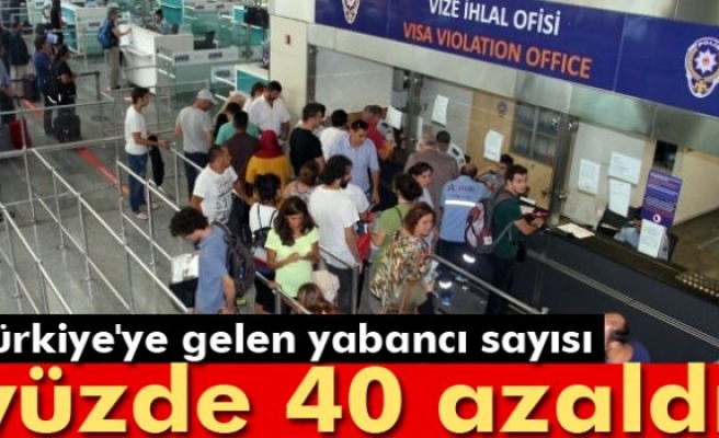Türkiye'ye gelen yabancı sayısı yüzde 40 azaldı
