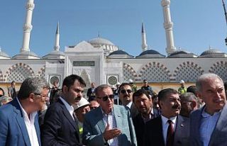 Erdoğan Çamlıca Camisi'nde incelemelerde bulundu