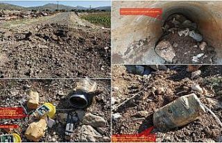 PKK'lı teröristlerce menfeze yerleştirilen patlayıcı...