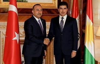 Çavuşoğlu IKBY Başbakanı Neçirvan Barzani ile...