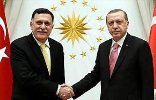 Cumhurbaşkanı Erdoğan, es-Serrac ile görüştü