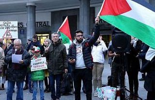 Brüksel'de İsrail protestosu