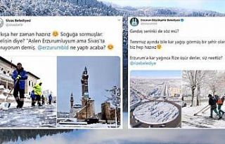İl belediyelerinin sosyal medyadaki kar ve soğuk...