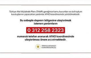 Cumhurbaşkanlığından 'deprem yardımları AFAD...
