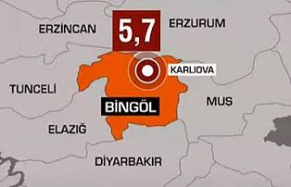 Bingöl'de 5,8 büyüklüğünde deprem meydana...