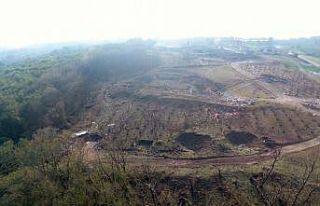 Sakarya'da patlamanın olduğu alandaki hasar havadan...
