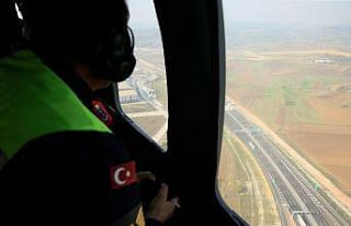Kuzey Marmara Otoyolu'nda helikopter destekli...