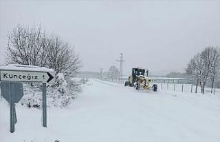 Bilecik'te yoğun kar nedeniyle 32 köy yolu ulaşıma...