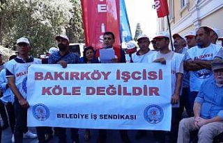 Bakırköy Belediyesinde işten çıkarmalar protesto...