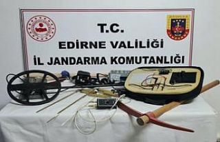 Edirne'de izinsiz kazı yapan 5 kişi suçüstü...
