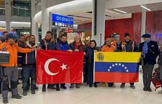 Venezuela arama kurtarma ekibi İstanbul Havalimanı'ndan...