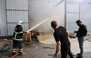 Edirne'de mobilya deposunda yangın çıktı