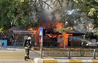 Edirne'de çiçekçi dükkanında çıkan yangın...