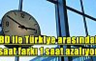 ABD ile Türkiye arasındaki saat farkı 1 saat azalıyor