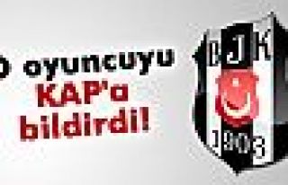 Beşiktaş, KAP'a bildirdi