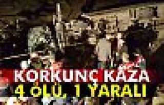 Bursa'da korkunç kaza: 4 ölü, 1 yaralı