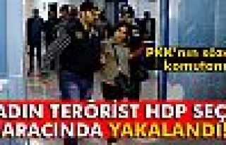 Kadın terörist HDP seçim aracında yakalandı