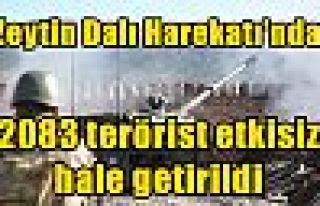 Zeytin Dalı Harekatı'nda 2083 terörist etkisiz...