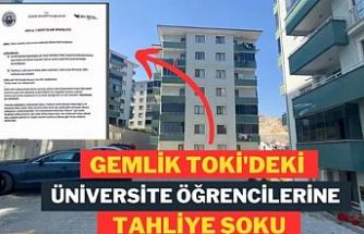 Bursa Gemlik'te TOKİ'deki üniversitelilere tahliye şoku